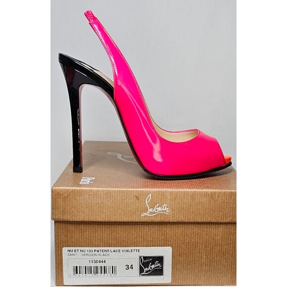 Christian Louboutin Flo slingback pump in hot pink patent leather - Picture 10 of 14
